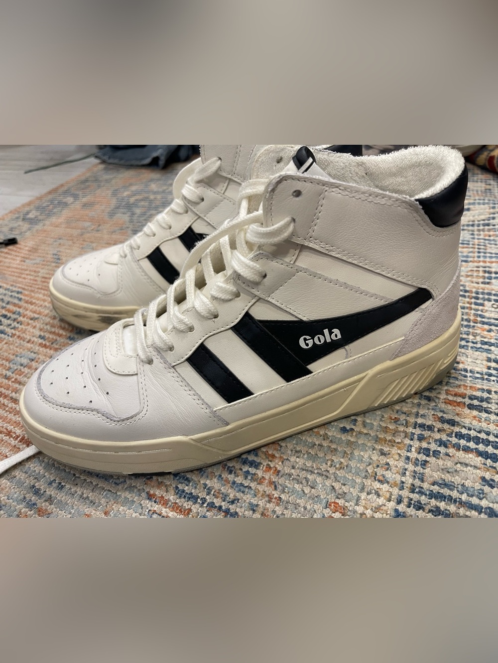 Gola White and Black High-Top Men's Sneakers